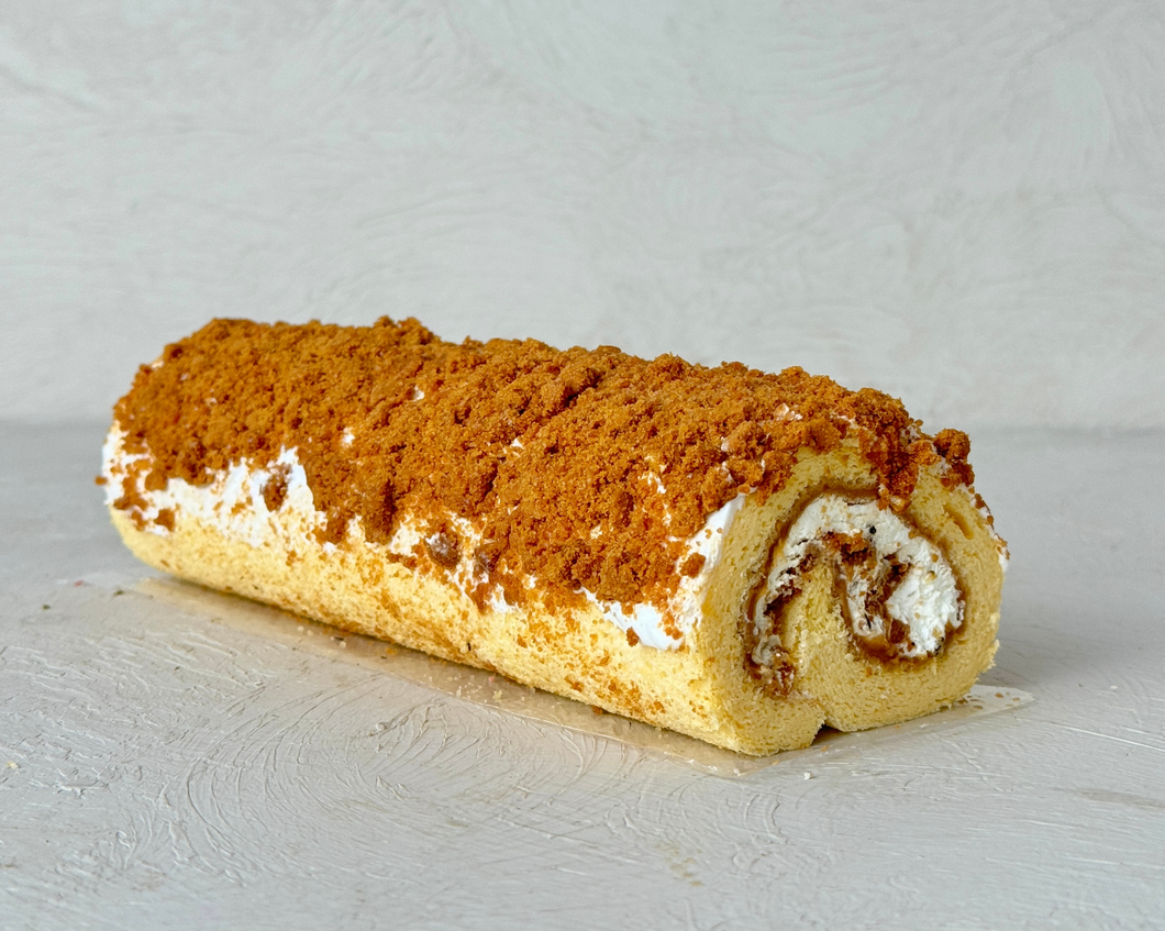 Caramel Biscoff Swiss Roll - Full size, 19cm