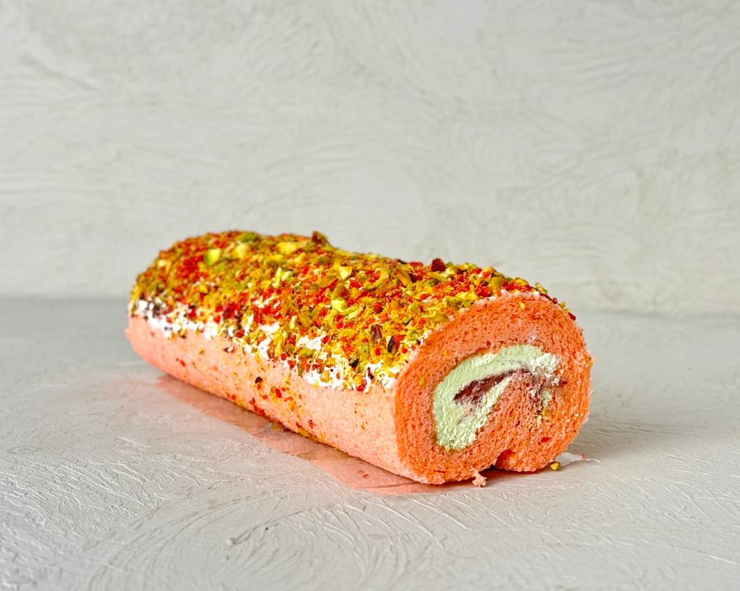 Strawberry Pistachio Swiss Roll - Full size, 19cm