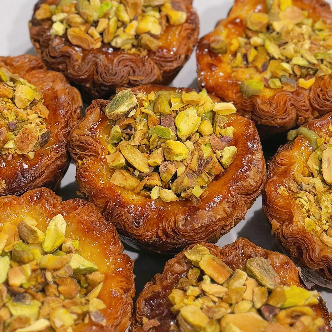 Pistachio Croissant Egg Tart